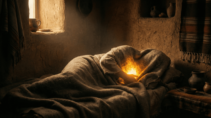 homme endormi dont le coeur est dans la Présence divine